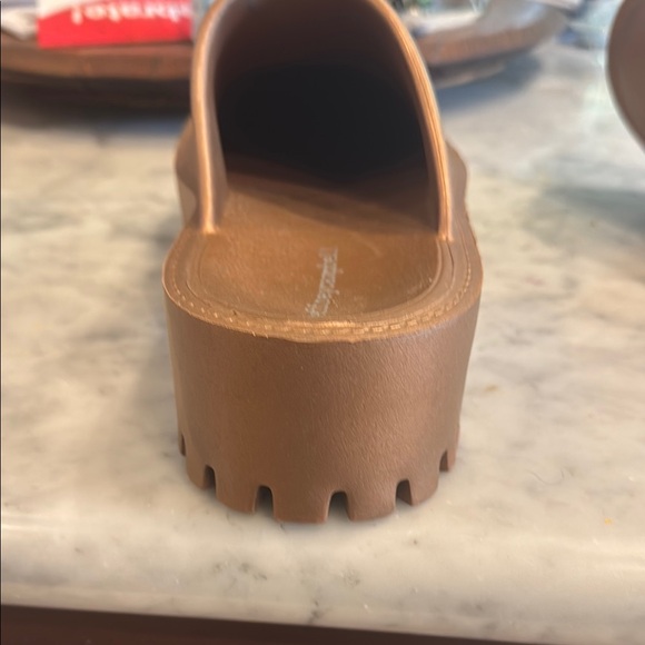 Brown Platform Slide Sandals - Picture 3 of 4